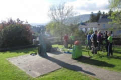 Cyclists with Tom Crean