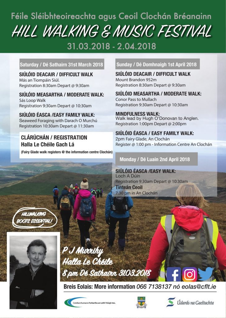 Cloghane Brandon Hillwalking and Music Festival for 2018